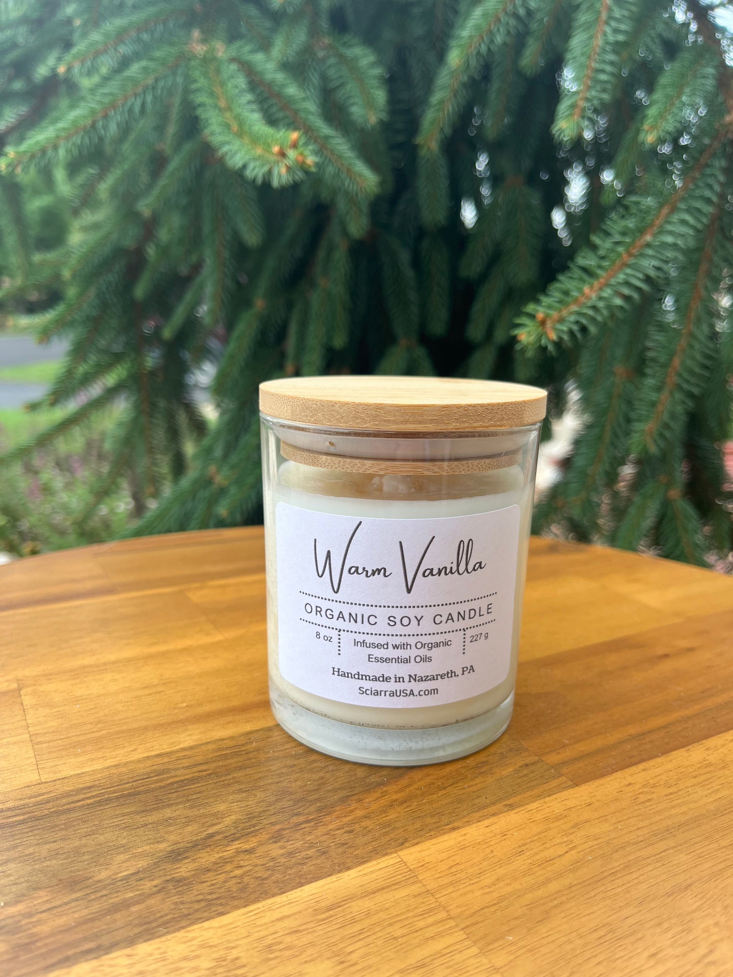 Warm Vanilla Organic Soy Candle 8 oz.