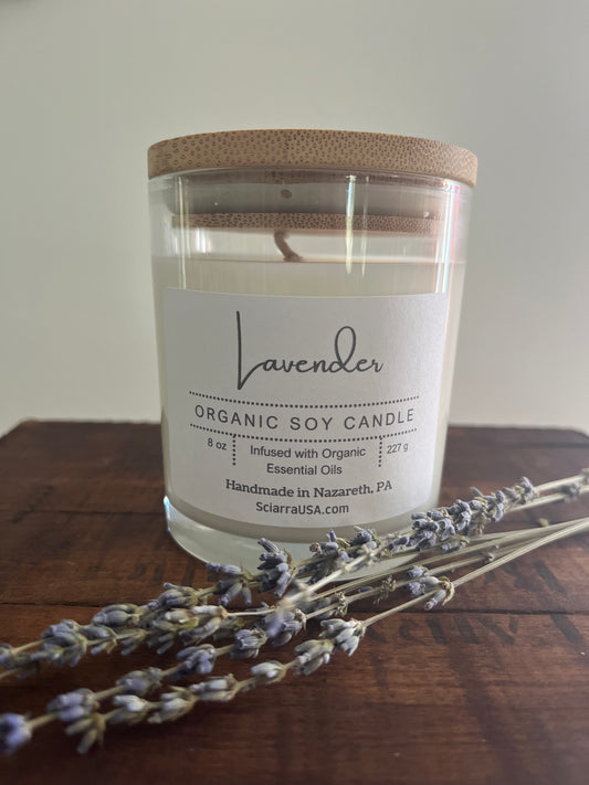 Lavender Organic Soy Candle 8 oz