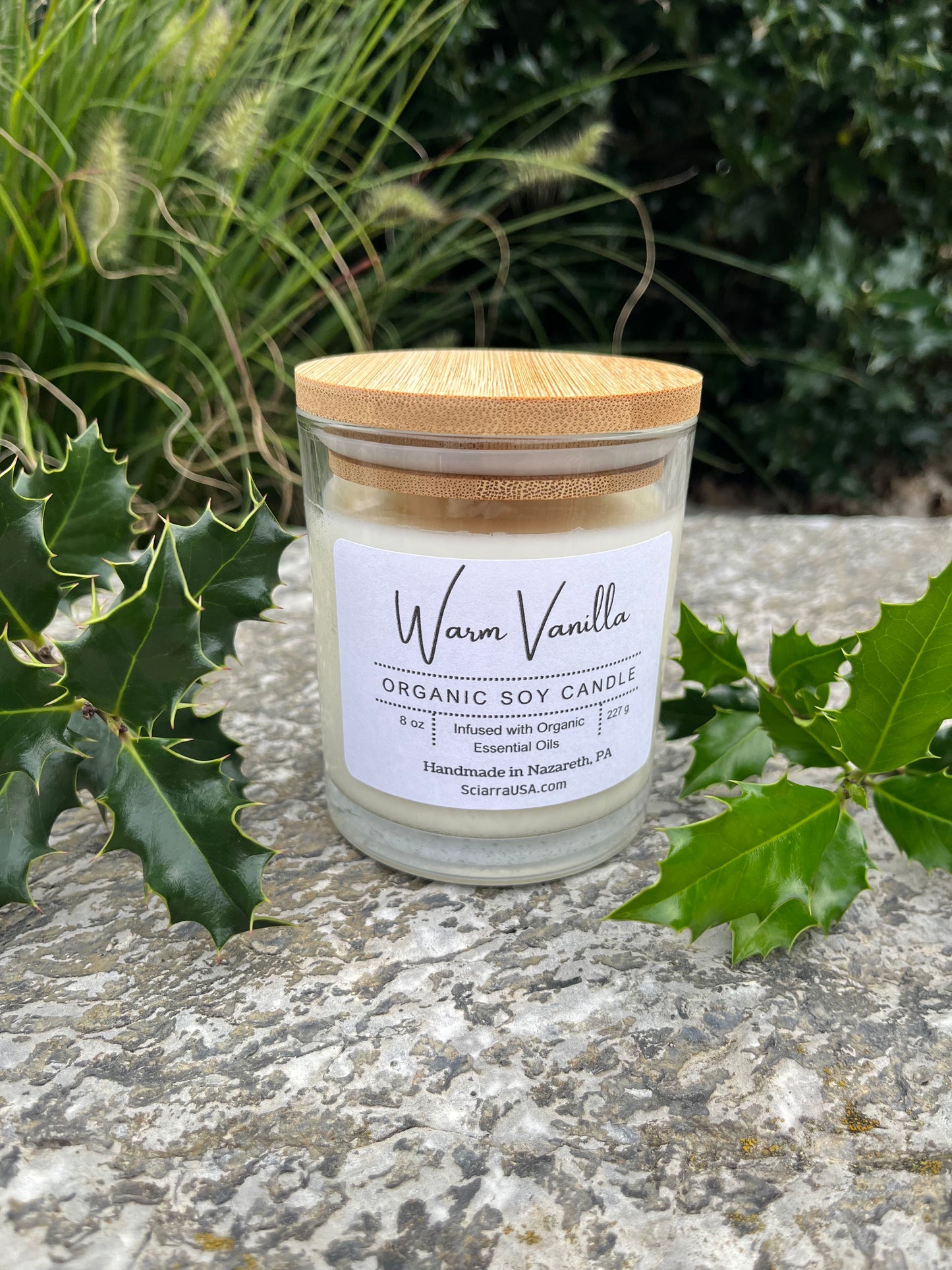 Warm Vanilla Organic Soy Candle 8 oz.