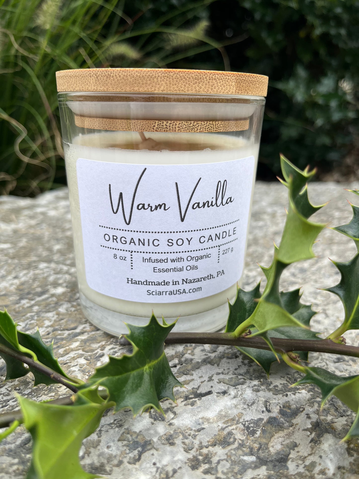 Warm Vanilla Organic Soy Candle 8 oz.